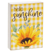 Sunflower Gingham Mini Rectangle Block  (3 Count Assortment)