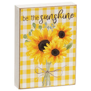 Sunflower Gingham Mini Rectangle Block  (3 Count Assortment)