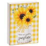 Sunflower Gingham Mini Rectangle Block  (3 Count Assortment)