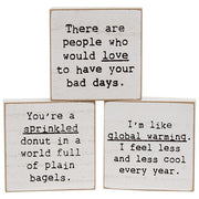 Love Your Bad Days Mini Square Block  (3 Count Assortment)