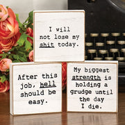 My Biggest Strength Mini Square Block  (3 Count Assortment)