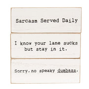 SarcaSmall Served Daily Thin Rectangle Block  (3 Count Assortment)