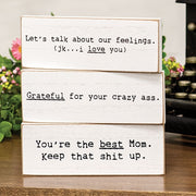 Grateful For Your Crazy Thin Rectangle Block  (3 Count Assortment)