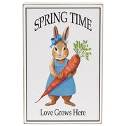 Spring Time Love Grows Here Bunny Box Sign