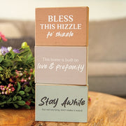 Bless This Hizzle Rectangle Block  (3 Count Assortment)