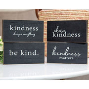 Kindness Sentiment Distressed Wooden Block  (4 Count Assortment)