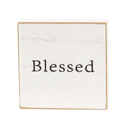 Inspirational Faith Word White Wooden Square Block  (6 Count Assortment)