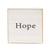 Inspirational Faith Word White Wooden Square Block  (6 Count Assortment)