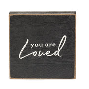 Inspirational Hope Words Black Wooden Square Block  (6 Count Assortment)
