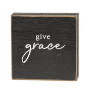 Inspirational Hope Words Black Wooden Square Block  (6 Count Assortment)