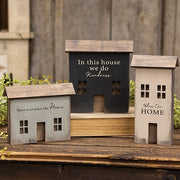 Home Sentiment Primitive Wooden House Sitter  (3 Count Assortment)
