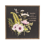 Dream & Wish Floral Sign - 12" Sq.  (2 Count Assortment)