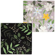 Spring Flower & Vine Square Plate  (2 Count Assortment)