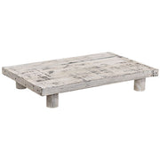 Distressed White Wooden Rectangle Riser