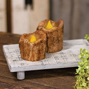 Distressed White Wooden Rectangle Riser