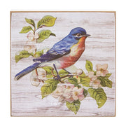 Welcome Spring Bluebird Square Block  (3 Count Assortment)