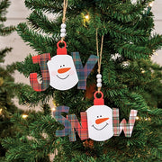 Joy Or Snow Plaid Snowball Ornament  (2 Count Assortment)