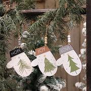 Love Hope Joy Christmas Tree Mitten Ornament  (3 Count Assortment)