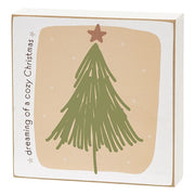 Home For Christmas 4" Square Box Sign  (3 Count Assortment)