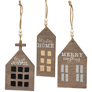 Joyful - Merry - Home Primitive House Ornaments (Set of 3)
