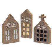 Joyful - Merry - Home Chunky Primitive House Sitter  (3 Count Assortment)