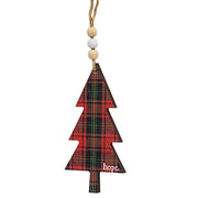 Hope - Love - Joy Plaid Christmas Tree Ornament  (3 Count Assortment)