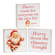 On The Nice List 3" Square Block  (3 Count Assortment)