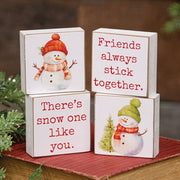 Snow One Like You 2" Square Block  (4 Count Assortment)