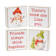 Snow One Like You 2" Square Block  (4 Count Assortment)