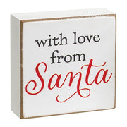 With Love From Santa 2" Square Block  (4 Count Assortment)