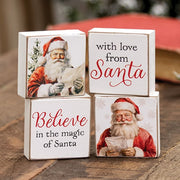 With Love From Santa 2" Square Block  (4 Count Assortment)