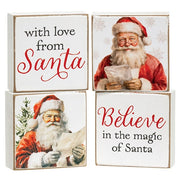With Love From Santa 2" Square Block  (4 Count Assortment)