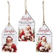Vintage Santa Believe Wooden Tag  (3 Count Assortment)