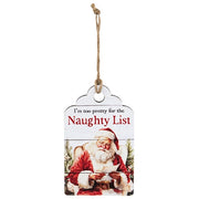 Vintage Santa Naughty or Nice Wooden Tag  (3 Count Assortment)