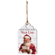 Vintage Santa Naughty or Nice Wooden Tag  (3 Count Assortment)