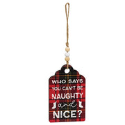 Cozy Merry Christmas Plaid Gift Tag Ornament  (4 Count Assortment)