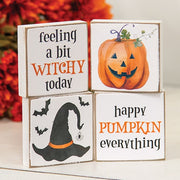 Pumpkin Everything 2" Square Block  (4 Count Assortment)