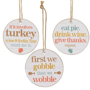 Gobble Wobble Wooden Wine Tag  (3 Count Assortment)