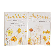 Golden Fall Wildflowers Box Signs  (2 Count Assortment)