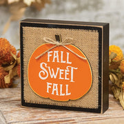 Fall Sweet Fall Layered Pumpkin & Burlap Box Sign