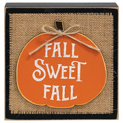 Fall Sweet Fall Layered Pumpkin & Burlap Box Sign