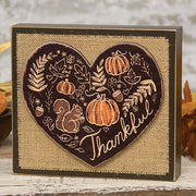 Thankful Fall Layered Heart & Burlap Box Sign
