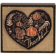Thankful Fall Layered Heart & Burlap Box Sign
