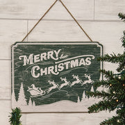 Snowy Santa & Sleigh Merry Christmas Sign