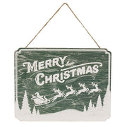 Snowy Santa & Sleigh Merry Christmas Sign