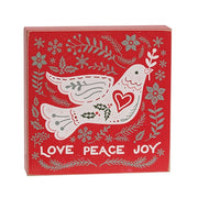 Winter Floral Dove Hope Box Sign  (2 Count Assortment)