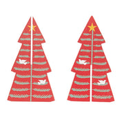 Wooden Dimensional Yuletide Christmas Tree Sitters (Set of 3)