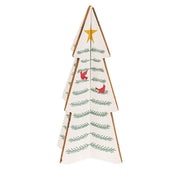 Wooden Dimensional Yuletide Christmas Tree Sitters (Set of 3)