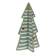Wooden Dimensional Yuletide Christmas Tree Sitters (Set of 3)