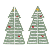Wooden Dimensional Yuletide Christmas Tree Sitters (Set of 3)